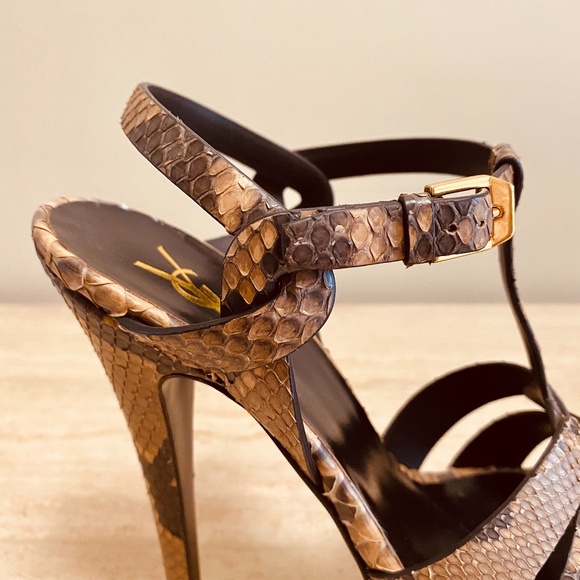 Saint Laurent Tribute Python Platform Sandals - Picture 8 of 11